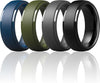 Black silicone mens ring with dual finish from Titan Flex Collection