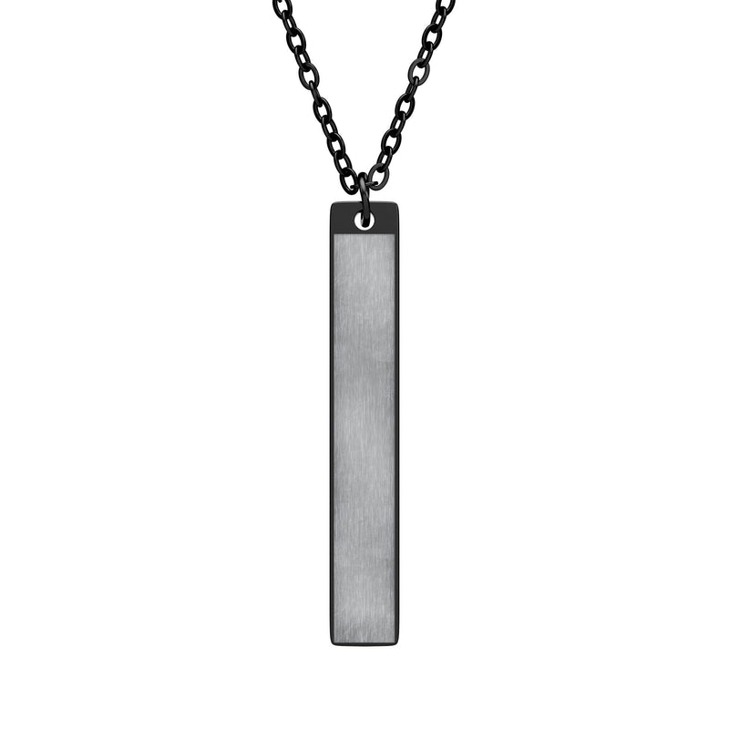 Engravable Vertical Bar Necklace – Personalized Stainless Steel Pendant Printify