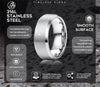 Beveled edge profile of Iron Line men's stainless steel ring