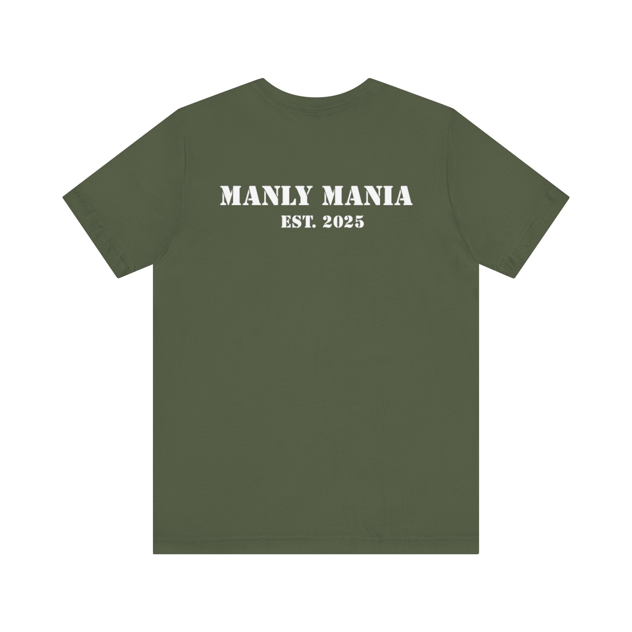 Military Green Dead or Alive Tee Back View – Men's Graphic T-Shirt by Manly Mania