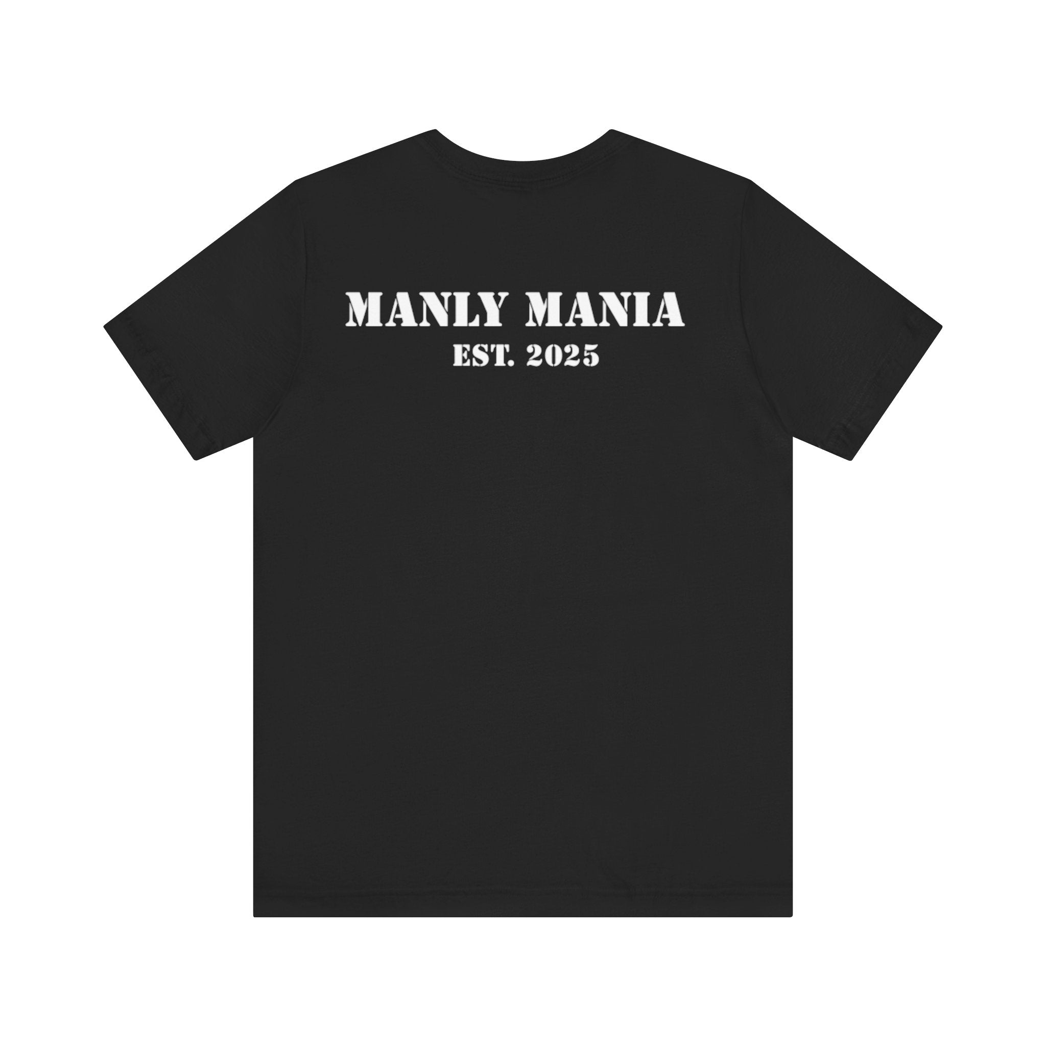 Manly Mania The Silence Tee Black Back View – Men’s Graphic T Shirt