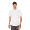 Close-Up of Manly Mania Golden Titan Polo Shirt in White – Tailored Fit and Fabric