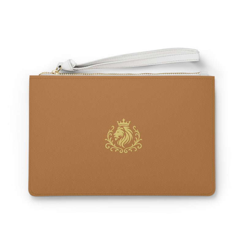 Crown Crest Wristlet — Leather Lion Emblem Clutch Printify