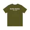 Manly Mania The Silence Tee Olive Back View – Men’s Graphic T Shirt