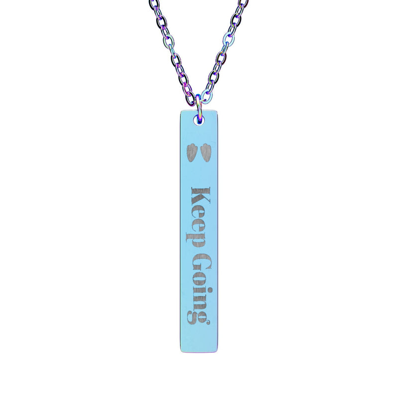 Engravable Vertical Bar Necklace — Personalized Stainless Steel Pendant Printify