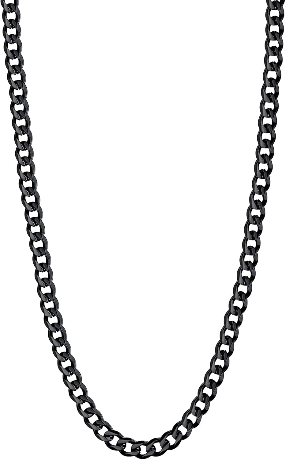 Black Manly Mania Royal Chain necklace – sleek black stainless steel chain for men