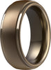 Black silicone mens ring with dual finish from Titan Flex Collection