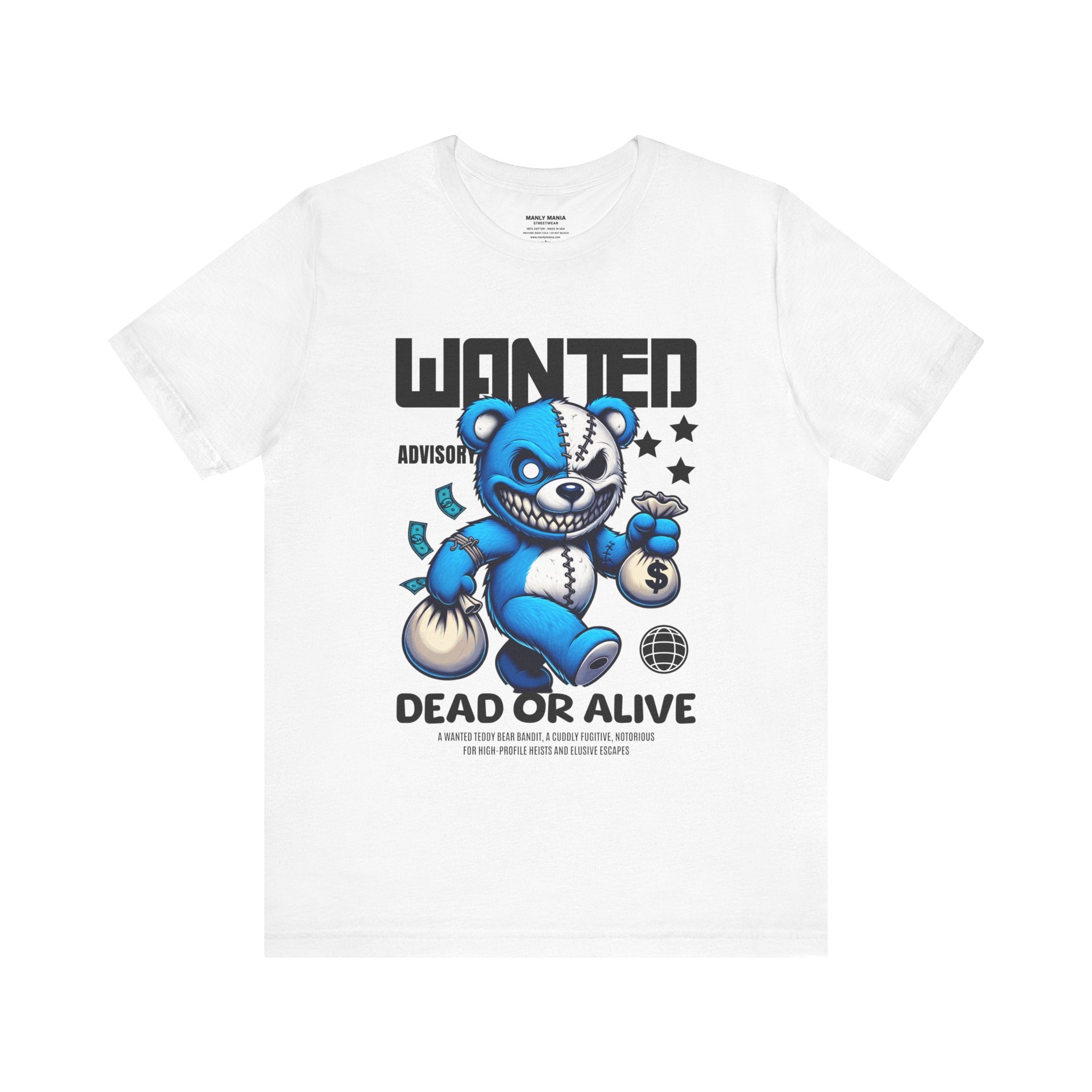 White Dead or Alive Tee Front View – Men's Graphic T-Shirt by Manly Mania
