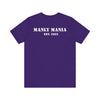 Manly Mania Purple Attitude T-Shirt Back – Graphic Men's Tee in Team Purple