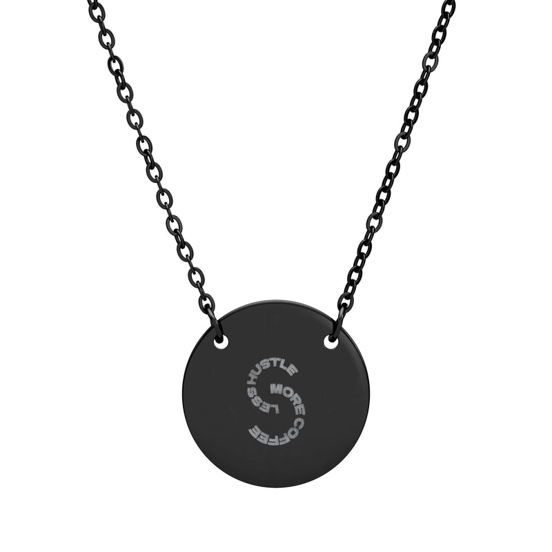 Engraved Circle Initial Necklace — Personalized Monogram Pendant Printify