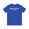 Manly Mania The Silence Tee True Royal Back View – Men’s Graphic T Shirt