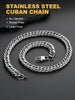 Close-up of silver Manly Mania Royal Chain necklace links – high-polish stainless steel chain
