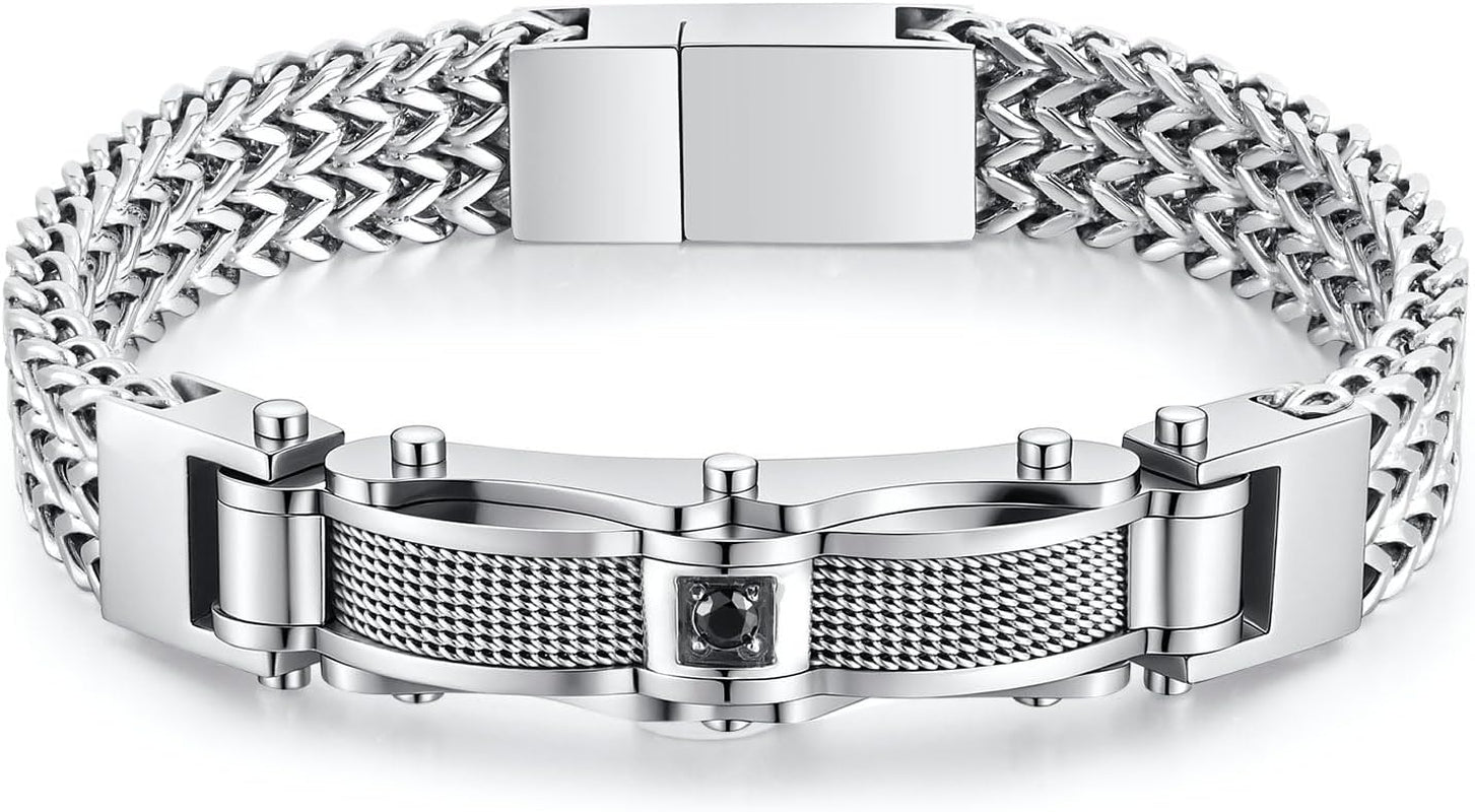 Titanium Edge Bracelet - Premium mens bracelet with chunky Franco chain design