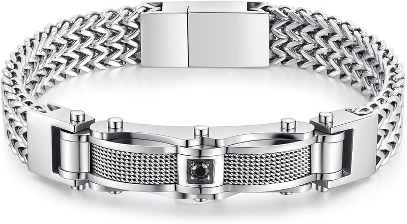 Titanium Edge Bracelet - Premium mens bracelet with chunky Franco chain design