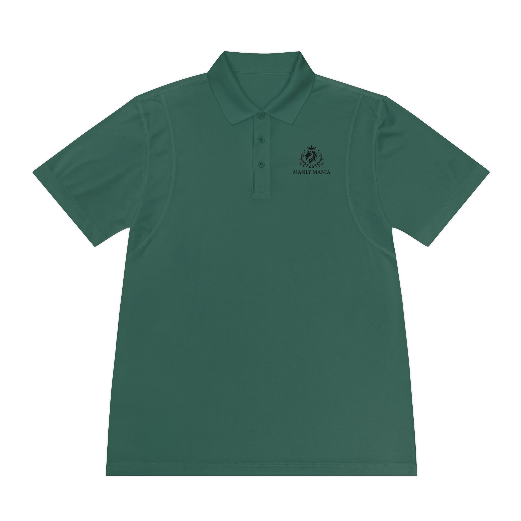 Manly Mania Core Sport Polo Shirt Forest Green Front View - Mens Polo Shirt