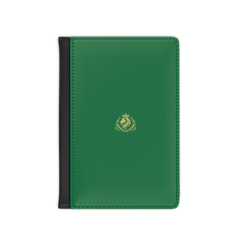 Verdant Crest Leather Passport Cover Printify