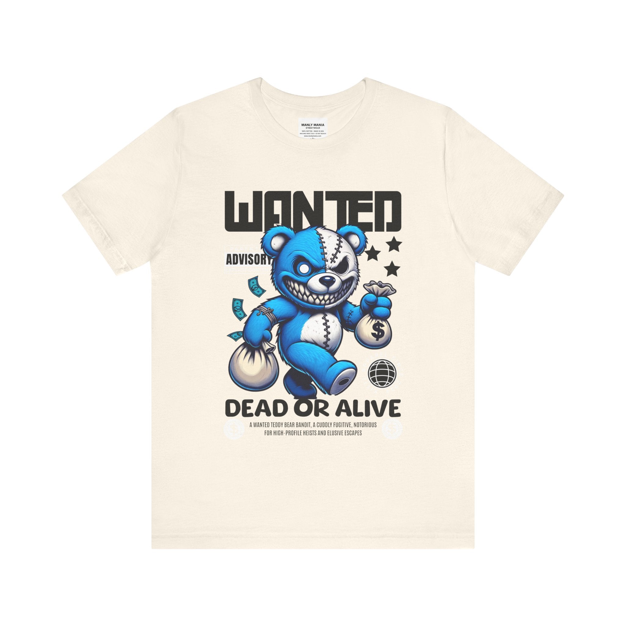 Natural Dead or Alive Tee Front View – Men's Graphic T-Shirt by Manly Mania