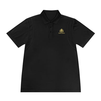 Manly Mania Golden Titan Polo Shirt in Black – Front View – Mens Polo Shirt
