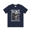 Manly Mania The Silence Tee Navy Front View – Men’s Graphic T Shirt
