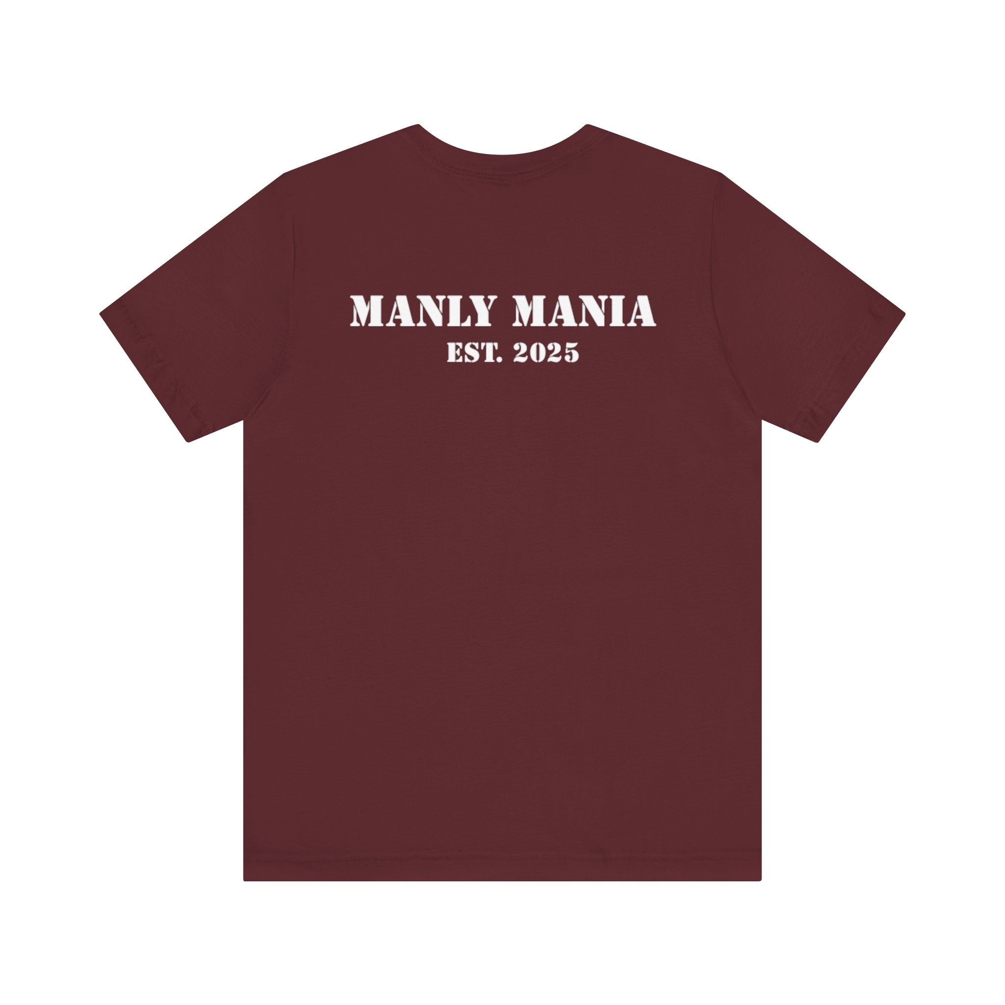 Maroon Dead or Alive Tee Back View – Men's Graphic T-Shirt by Manly Mania