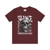 Manly Mania The Silence Tee Maroon Front View – Men’s Graphic T Shirt