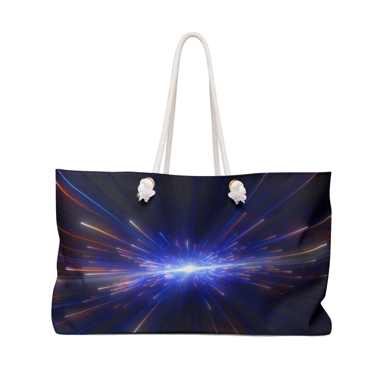 Cosmic Light Burst Weekender Bag Printify