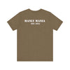 Manly Mania Car Enthusiast Tee in Heather Olive – Back View – Men's Graphic T Shirt