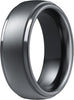 Silver silicone mens ring with dual finish from Titan Flex Collection