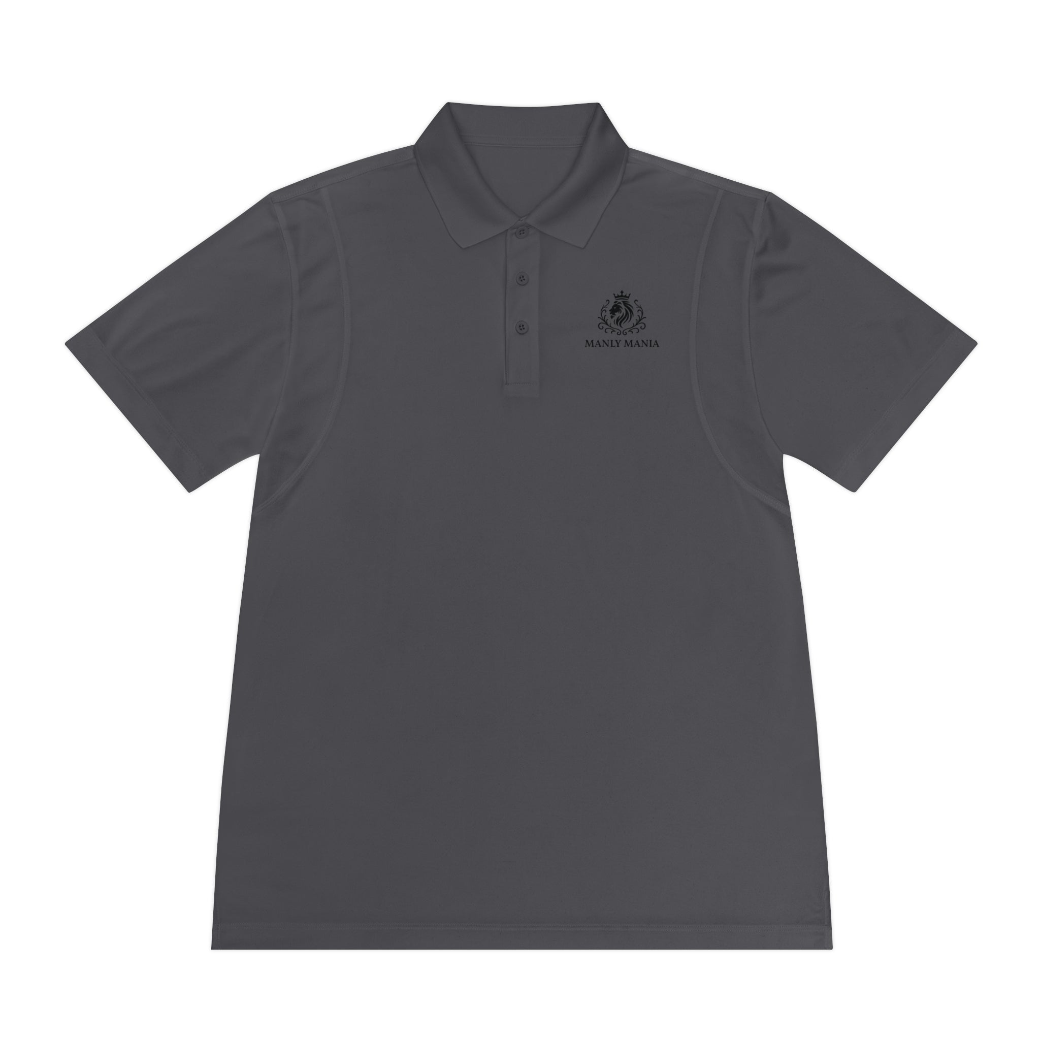 Close-up of Manly Mania Iron Grey Polo Shirt - Golf Shirts for Men
