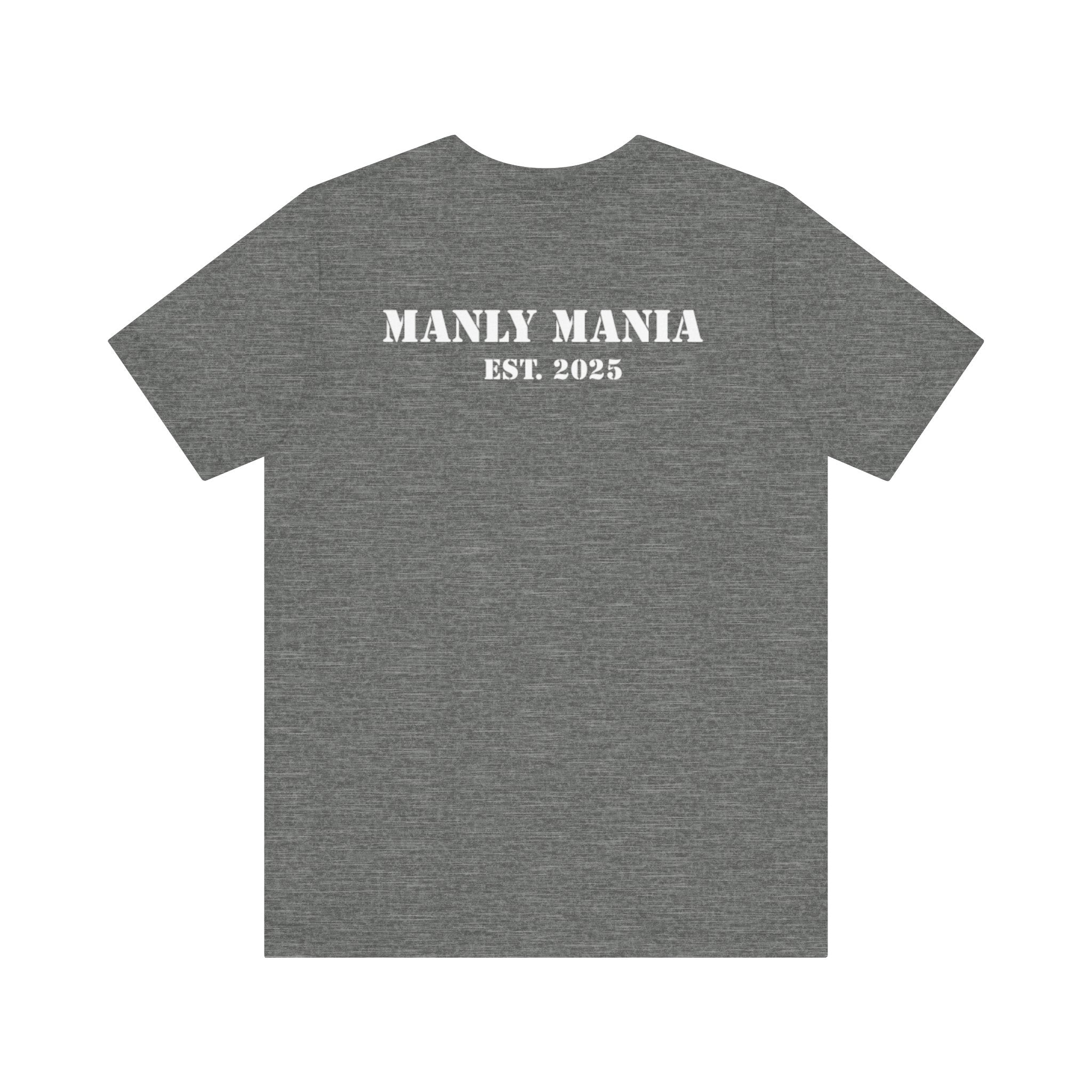 Manly Mania Car Enthusiast Tee in Deep Heather – Back View – Men's Graphic T Shirt