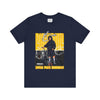Manly Mania Core men's navy t-shirt front view, graphic tee