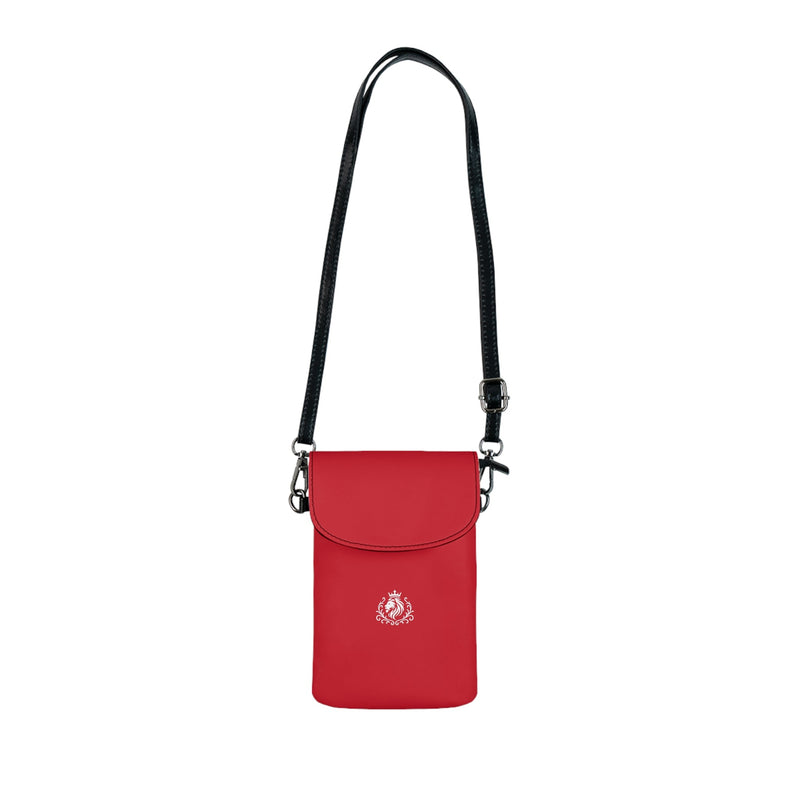 Manly Mania Crimson Leather Crossbody Phone Wallet Printify