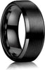 Matte and polished stainless steel men's promise ring – Iron Line Ring front view