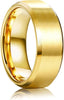 Matte and polished stainless steel men's promise ring – Iron Line Ring front view