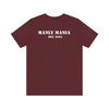 Manly Mania Car Enthusiast Tee in Maroon – Back View – Men's Graphic T Shirt