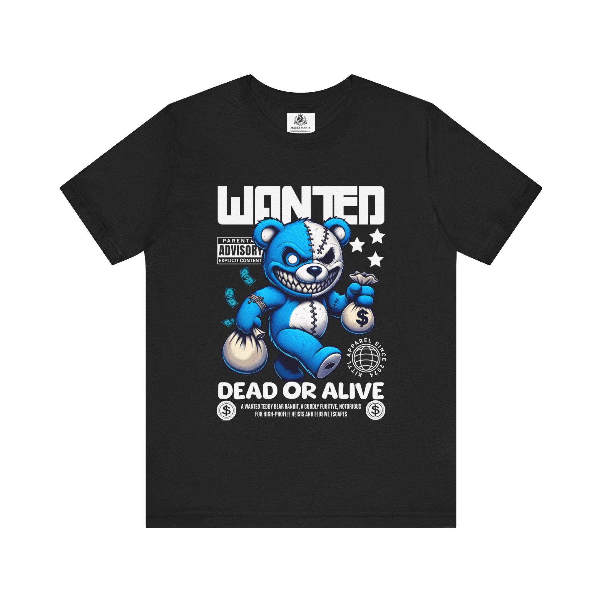 Black Dead or Alive Tee Front View – Men's Graphic T-Shirt by Manly Mania
