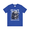 Manly Mania The Silence Tee True Royal Front View – Men’s Graphic T Shirt