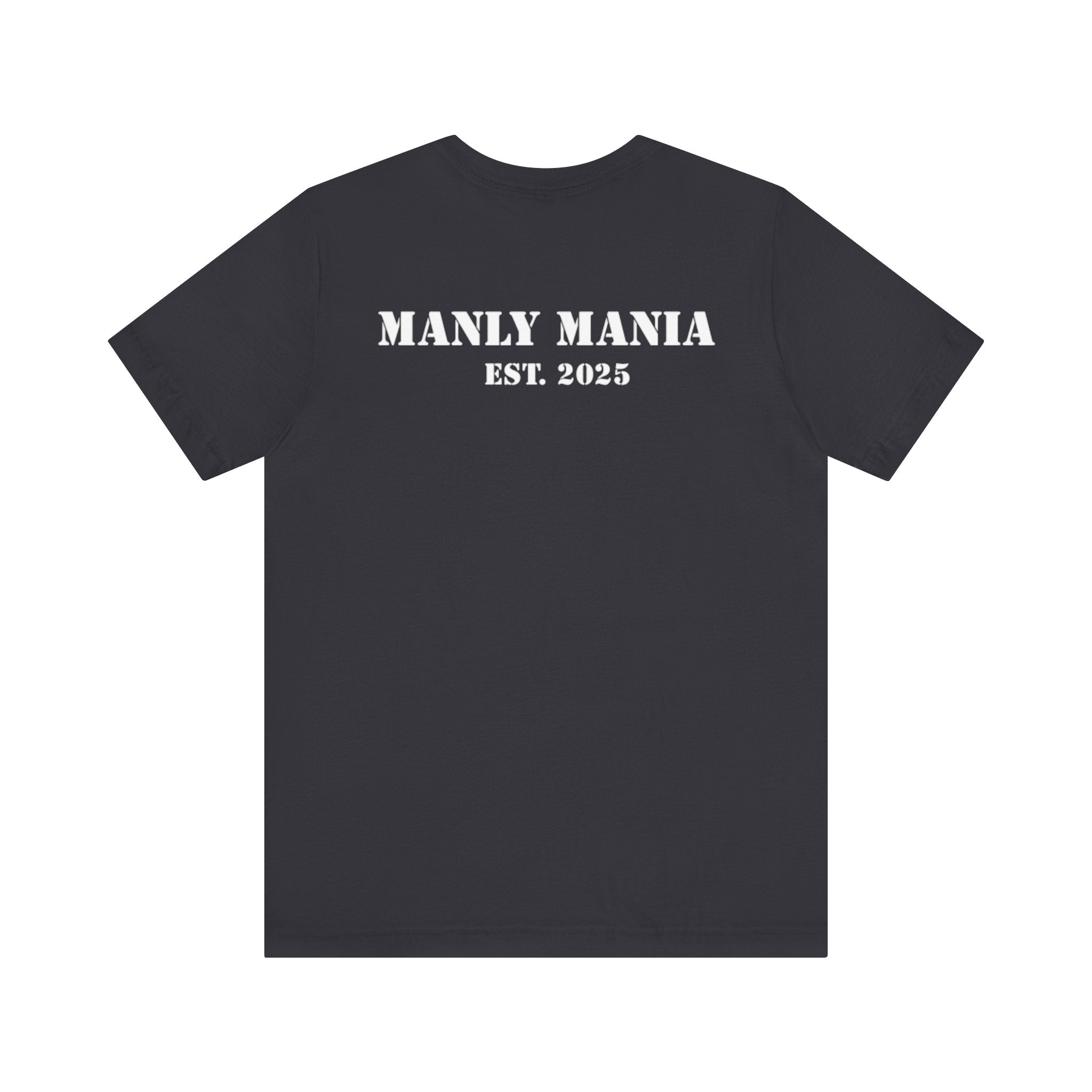 Manly Mania Street Racer Black Graphic T Shirt Back View