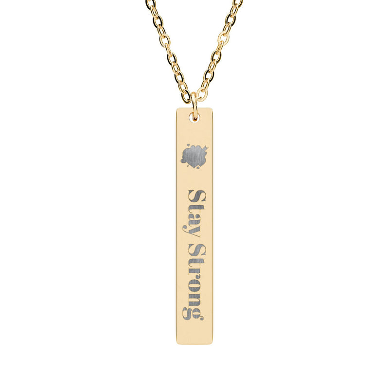 Stay Strong Vertical Bar Necklace — Engraved Inspirational Pendant Printify