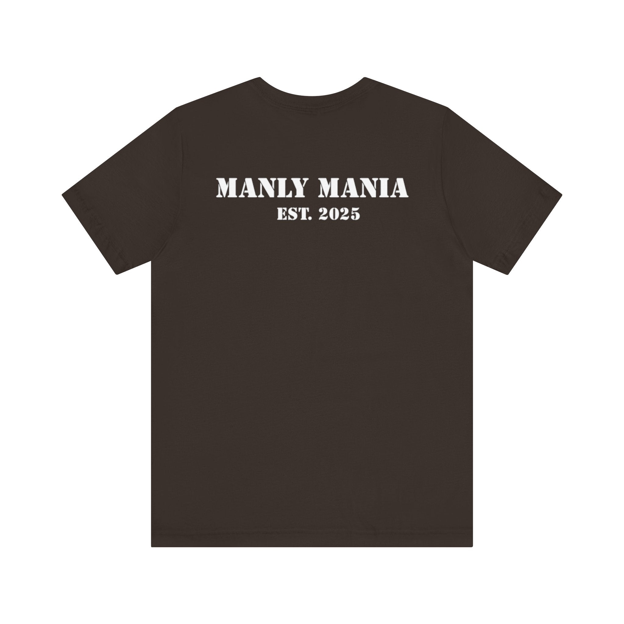 Manly Mania Street Racer T Shirt Brown Color Back View