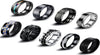 Black Nine Fold mens rings set with spinner chains - premium stainless steel promise rings