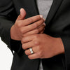 Man wearing stainless steel promise ring – bold everyday men's ring
