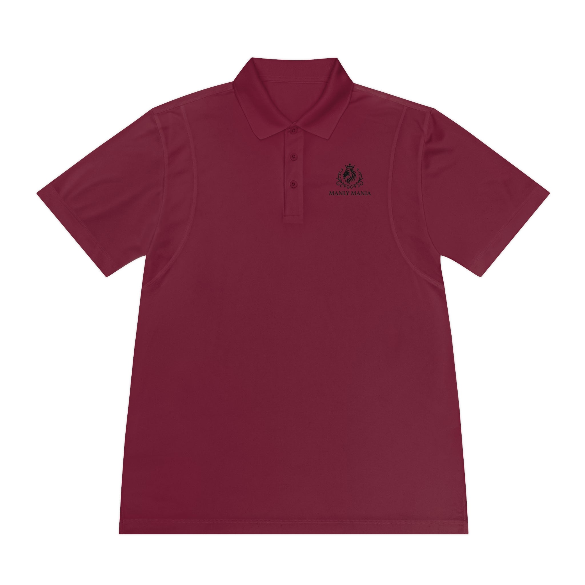Manly Mania Core Sport Polo Shirt Maroon Front View - Mens Polo Shirt