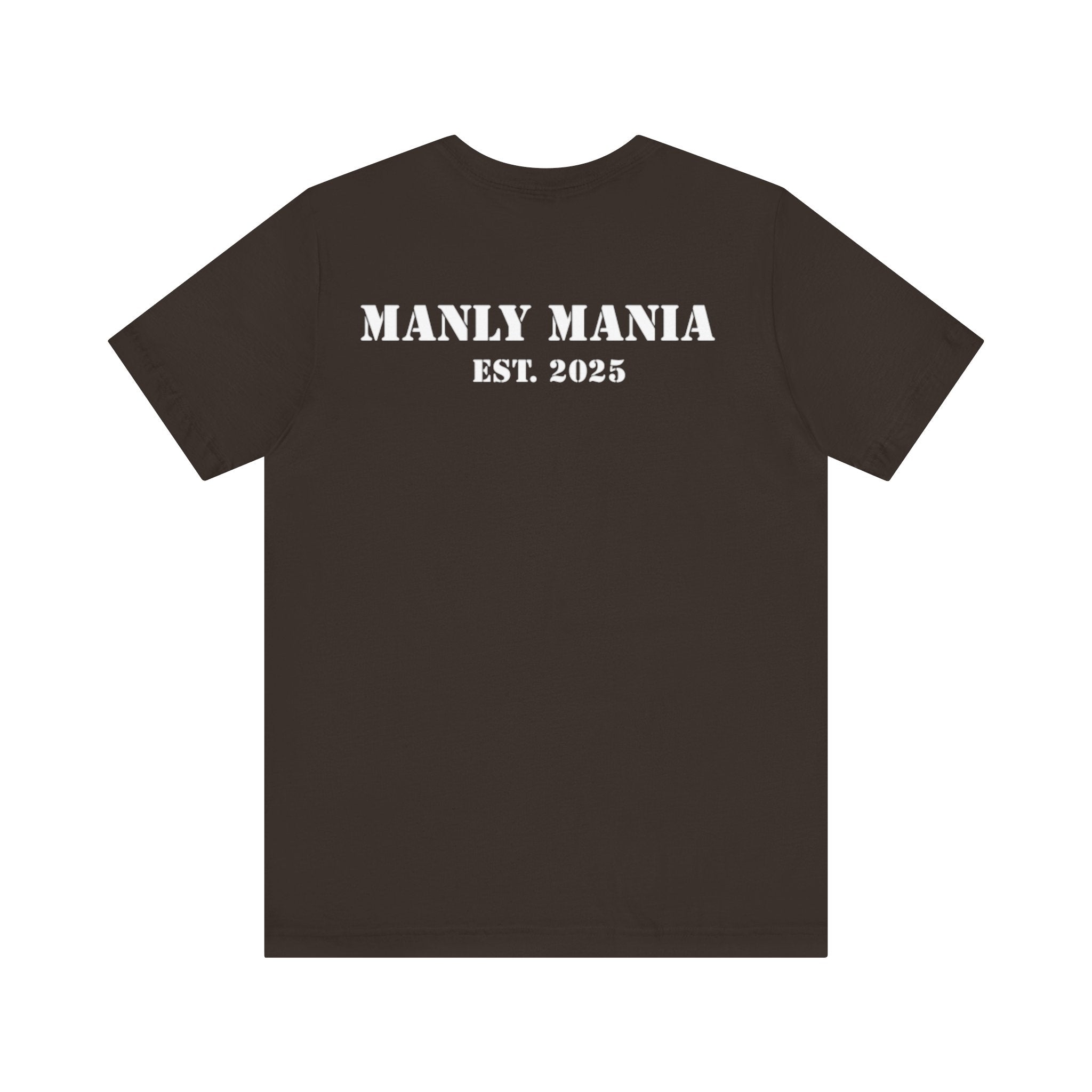 Manly Mania The Silence Tee Brown Back View – Men’s Graphic T Shirt