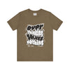 Overthinking Graphic T Shirt – Front View – Heather Olive