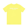  Manly Mania Core men's yellow t-shirt back view, graphic tee