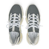 Close-up of breathable mesh and memory foam cushioning on Mono Edge shoes with white sole