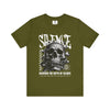Manly Mania The Silence Tee Olive Front View – Men’s Graphic T Shirt