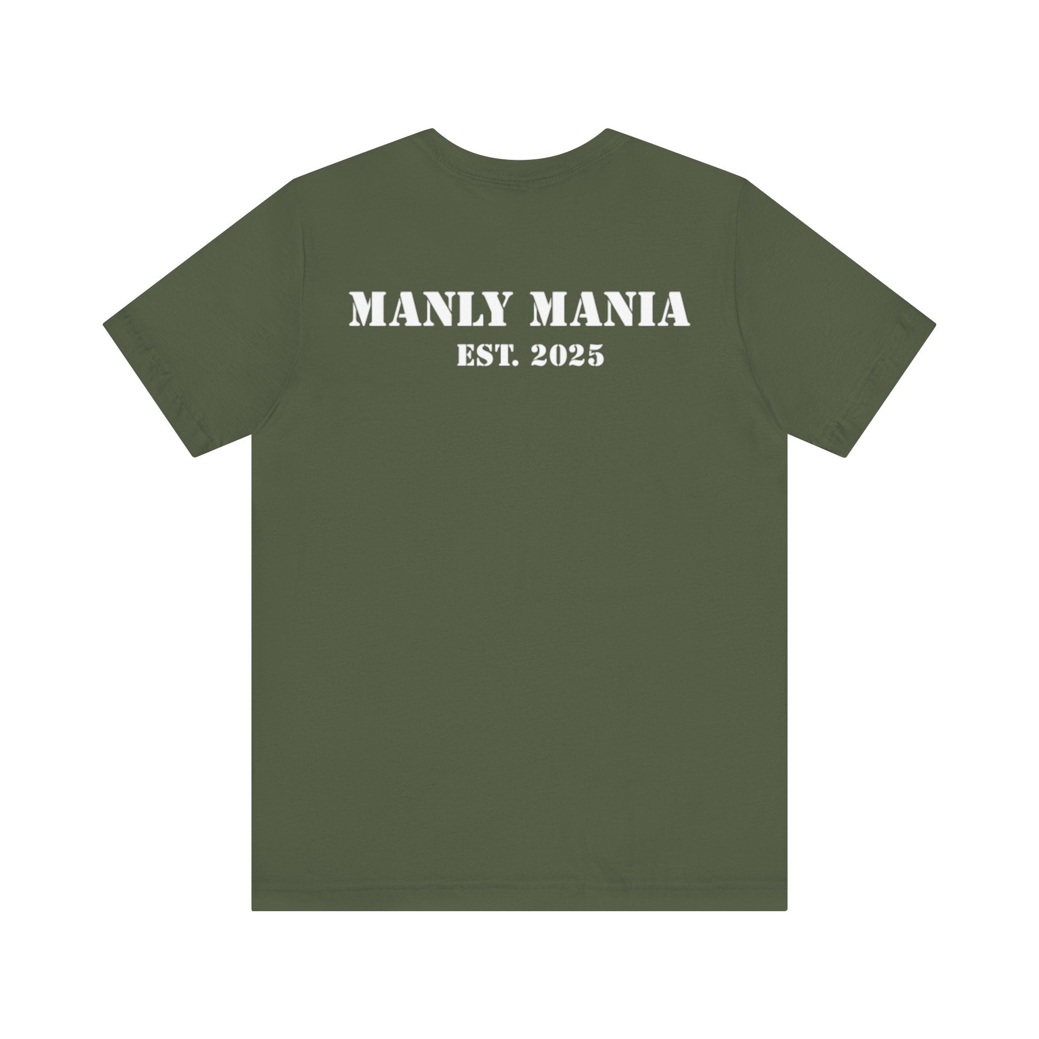 Manly Mania Military Green Attitude T-Shirt Back – Graphic Tee with Military Edge