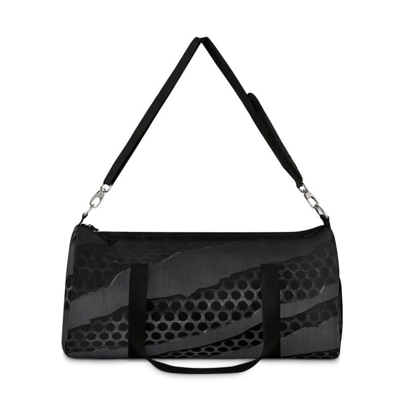 Black Textured Sports Duffel Bag Printify